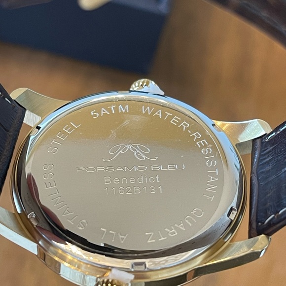 NWT NIB Men’s Porsamo Bleu Benedict double movement croc embossed leather strap - Picture 9 of 16
